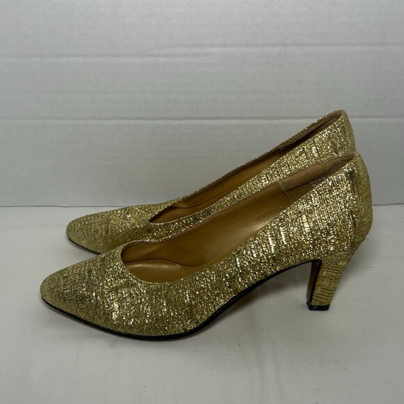Pierre Dumas Gold Pumps size 7 1/2 - Picture 3 of 6